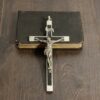 ebony crucifix inset in metal 1