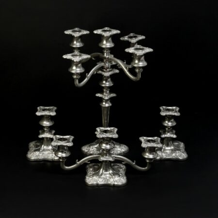 set of english silverplate candelabras and candlesticks 2