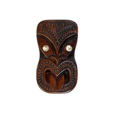 maori carved wood wall plaque teko teko