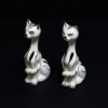 hand painted black and white ornamental cats 3