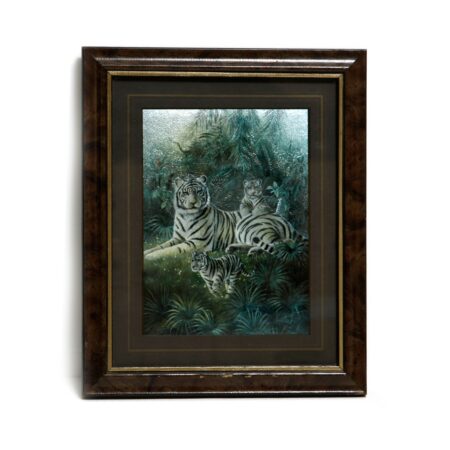 a white tiger with cubs dufex print
