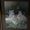 close up of a white tiger with cubs dufex print