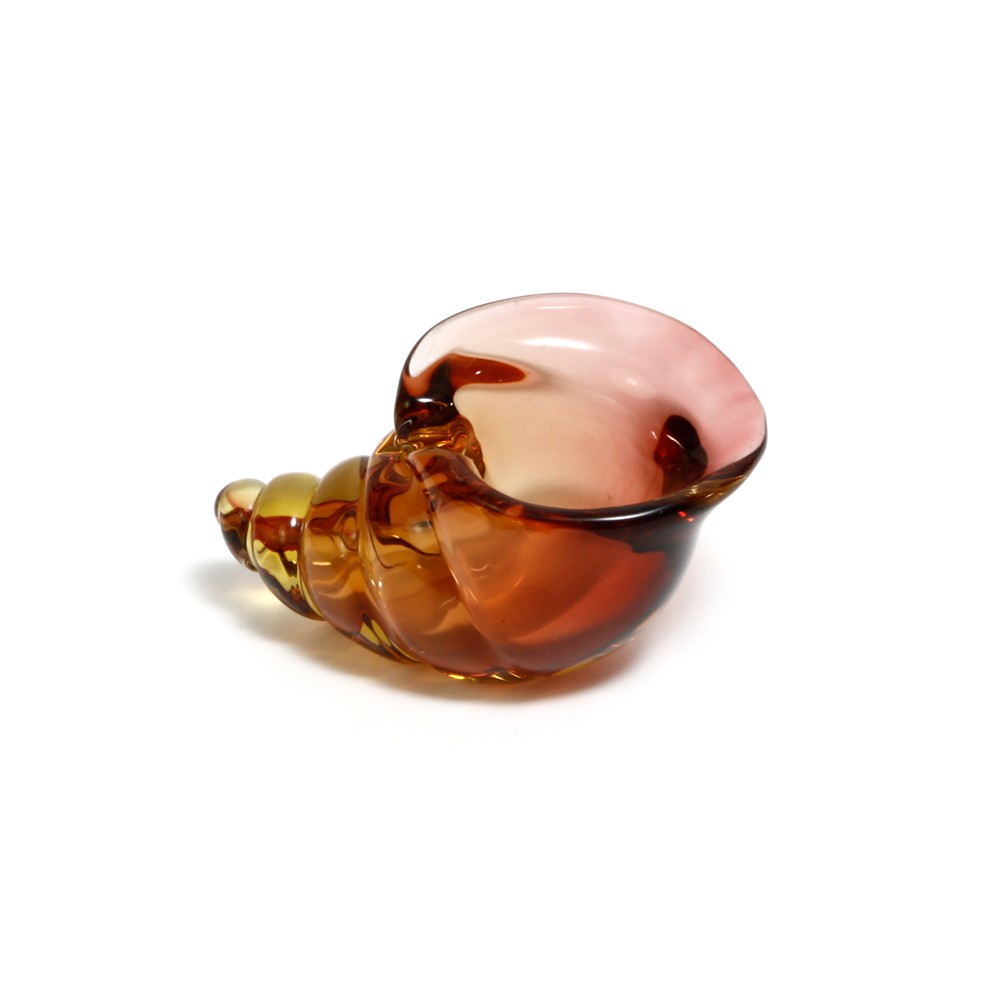 murano glass cornucopia shell