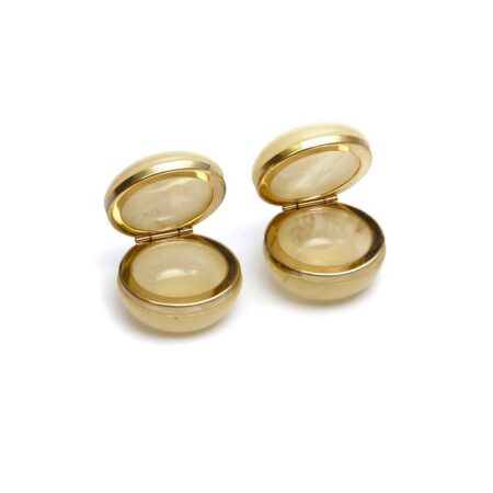 gold rimmed Italian alabaster pill box