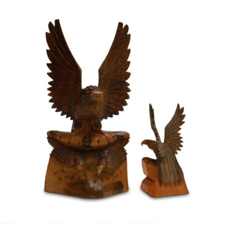 russian carved wood eagles