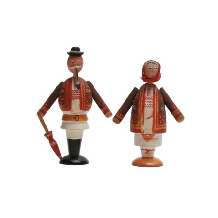 A Pair of Erzgebirge Turned Wood Figurines