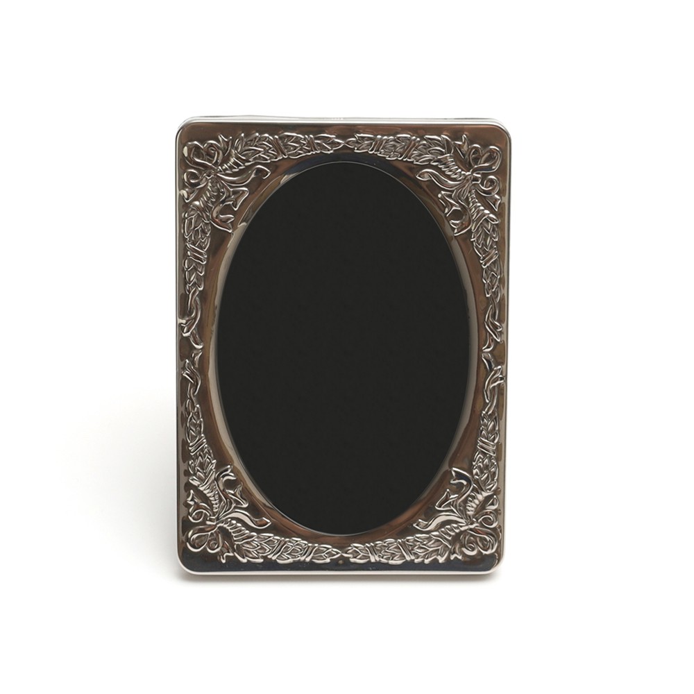 Silver Plated Photo Frame Decorated with Ribbons