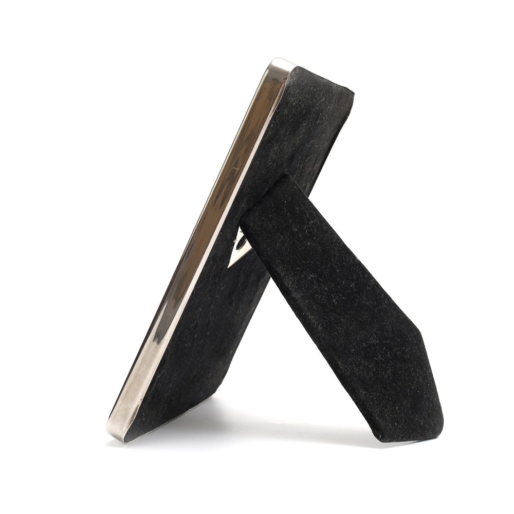 rear of Silver Plated Photo Frame Decorated with Ribbons