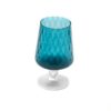 Small Retro Aqua Blue Patterned Glass Vase 1