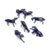 blue porcelain horses from above