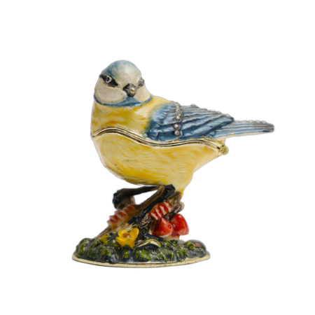 blue tit cloisonne trinket holder