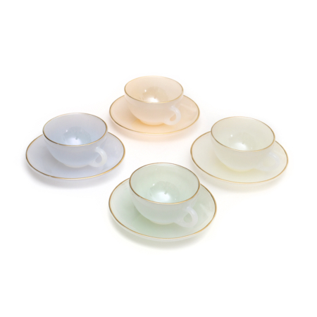 Vintage Arcopal Harlequin 'Opale' Pastel Tea Set