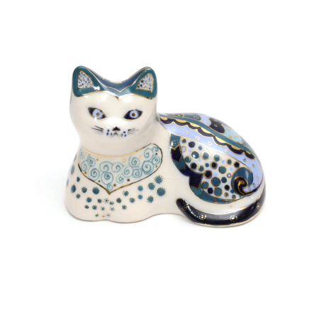 hand painted zimbabwe porcelain cat