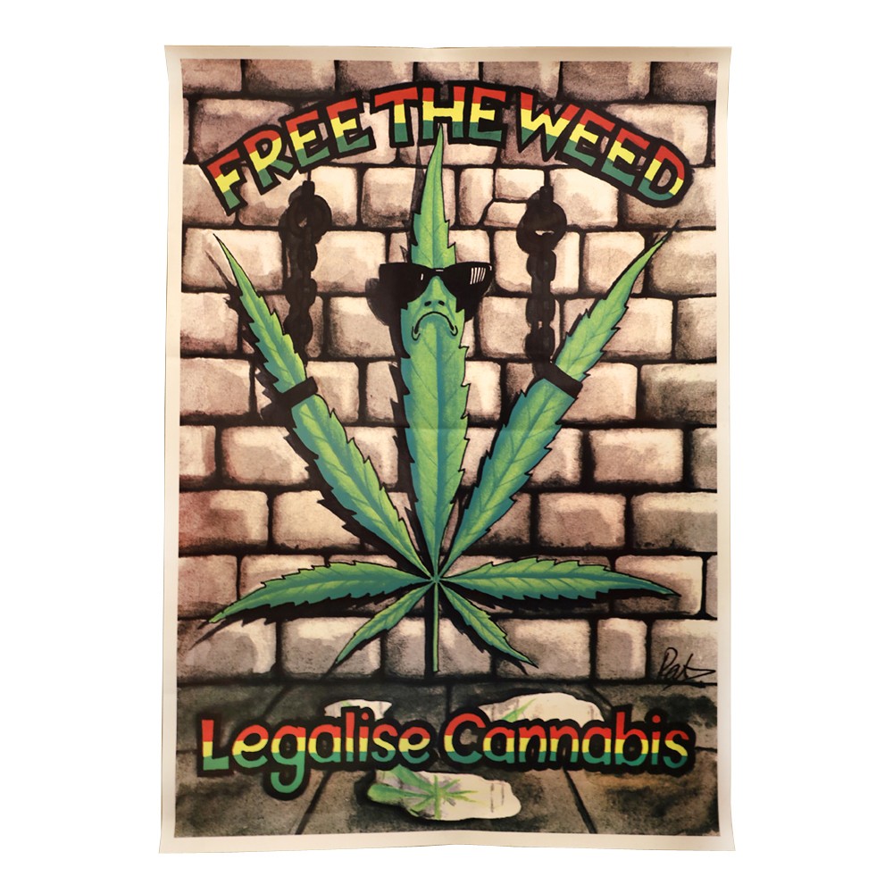 free the weed poster, legalise cannabis