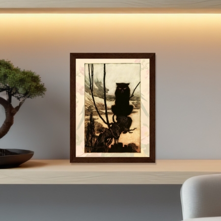 vintage gothic cat art