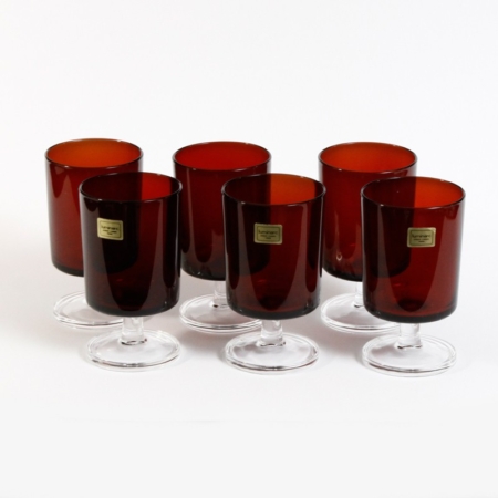 luminarc red suede glasses